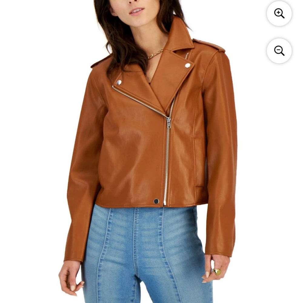 INC International Concepts Tan Leather Jacket